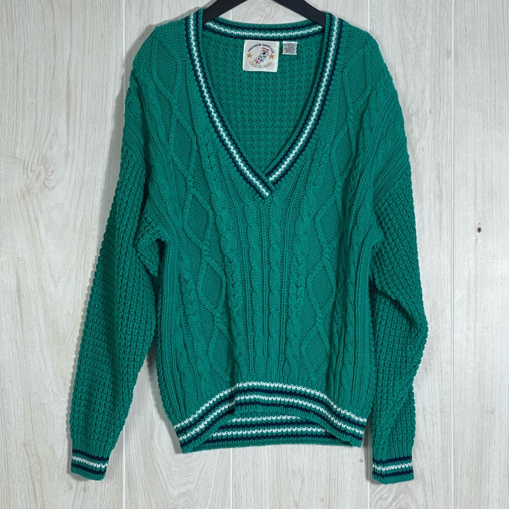 Aberdeen Yacht Club Oversized Cable Knit Sweater Cotton Blend ,Made in Hong Kong